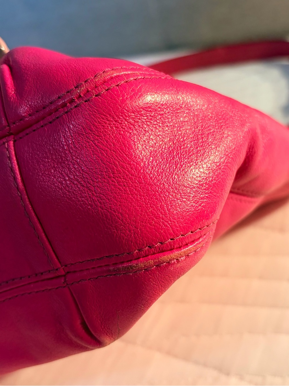 Coach Hot Pink Leather Shoulder Bag - Picture 8 of 9